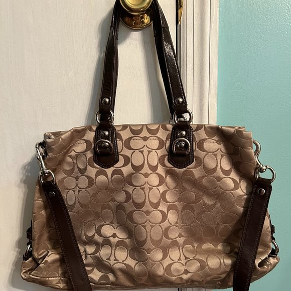 Coach NWT Vintage Ashley Signature Brown Carryall Shoulder Bag F15510 - Picture 2 of 10